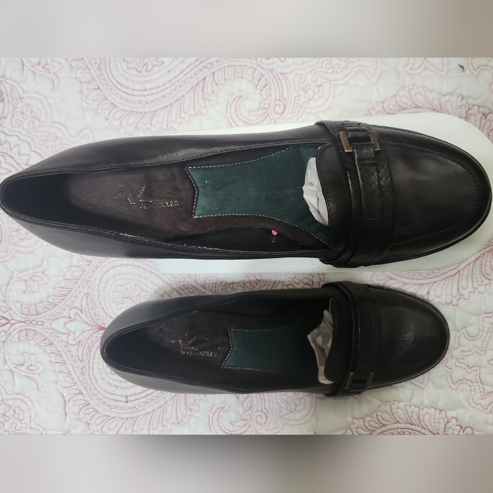A2 By AEROSOLES BACELONA SIZE 7.5 M Elegant Black Low Heels Pumps Buckle - Picture 14 of 14